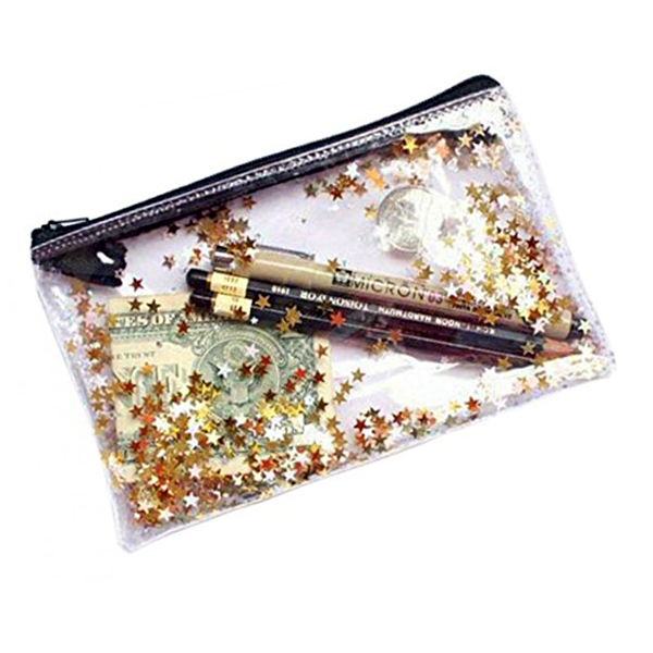 glitter pencil bag